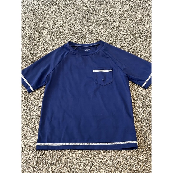 Janie and Jack Other - Bb17 Janie and Jack Boys Navy Blue Rash Guard Swim Shirt White Trim Size 4